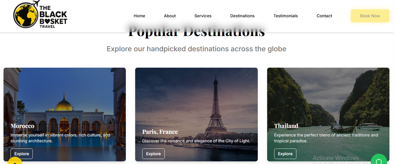 Black Basket Travel Destinations